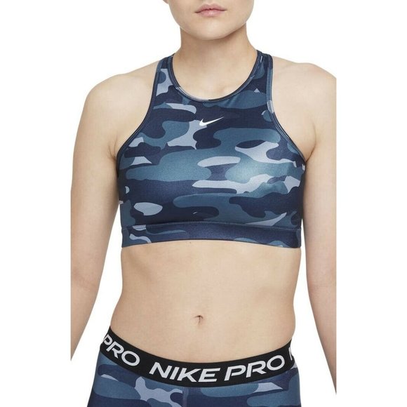 Nike Swoosh Sports Bra Women's Size Small Medium Support Dri-FIT DD1199-493 - Picture 1 of 8